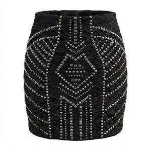 Guess Black and Silver Studded Mini Skirt Size 10